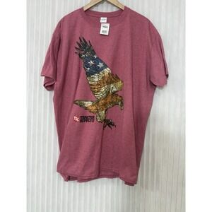 Vtg Tractor Supply TShirt Eagle American Flag Red 2XAmericana Patriot Streetwear